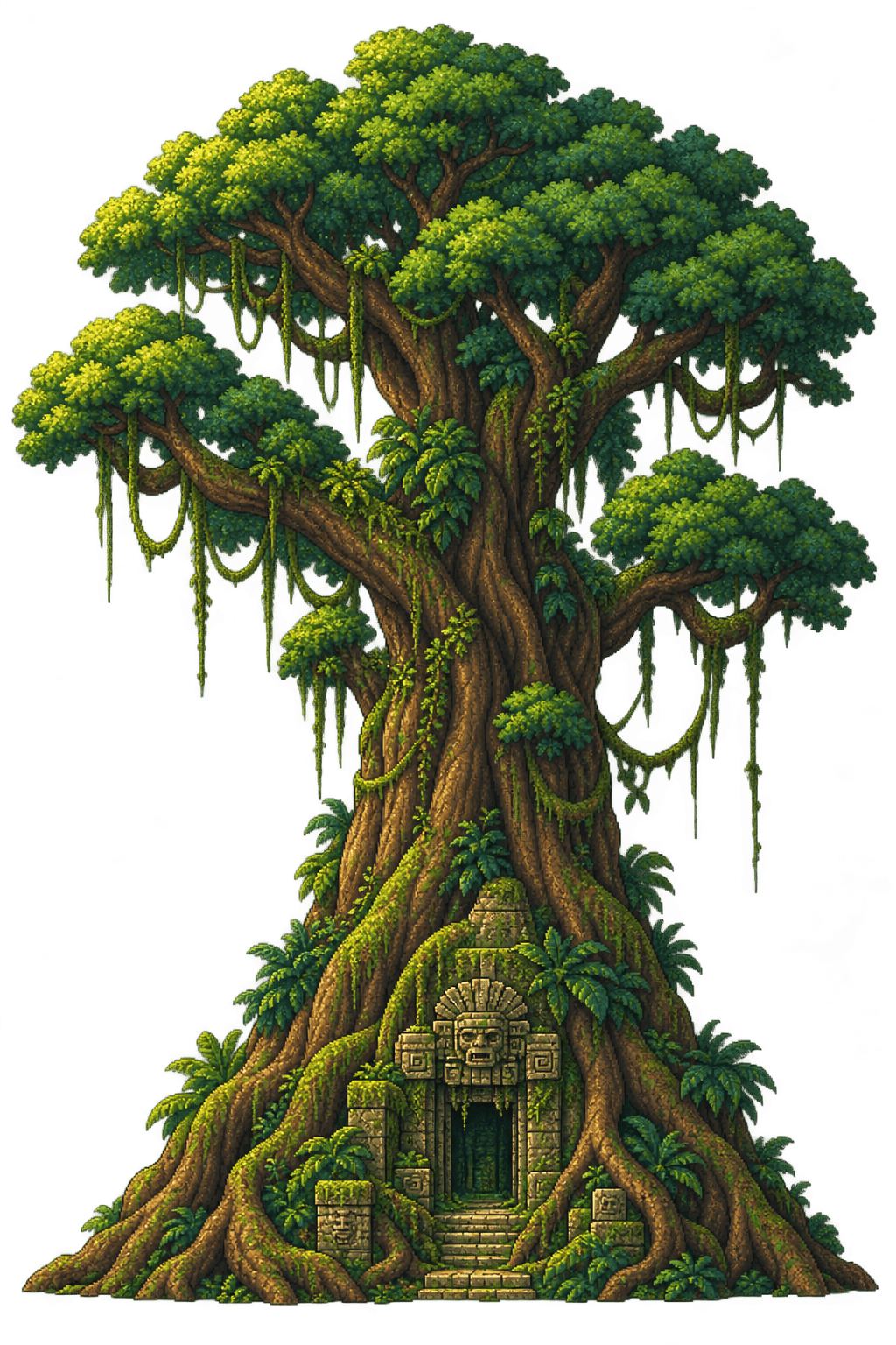 A vast ancient tree rising over a Whiplash expedition route